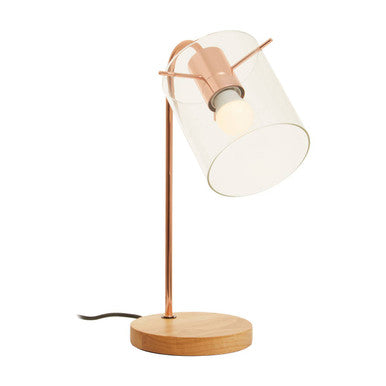 Shiny Copper Curved Table Lamp | Stockholm
