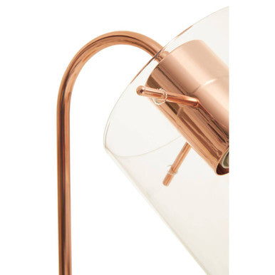 Shiny Copper Curved Table Lamp | Stockholm