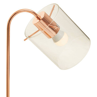 Shiny Copper Curved Table Lamp | Stockholm
