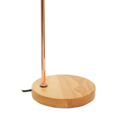Shiny Copper Curved Table Lamp | Stockholm