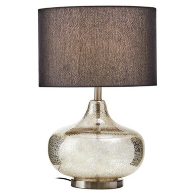 Luz Silver Glass with Black Shade Table Lamp