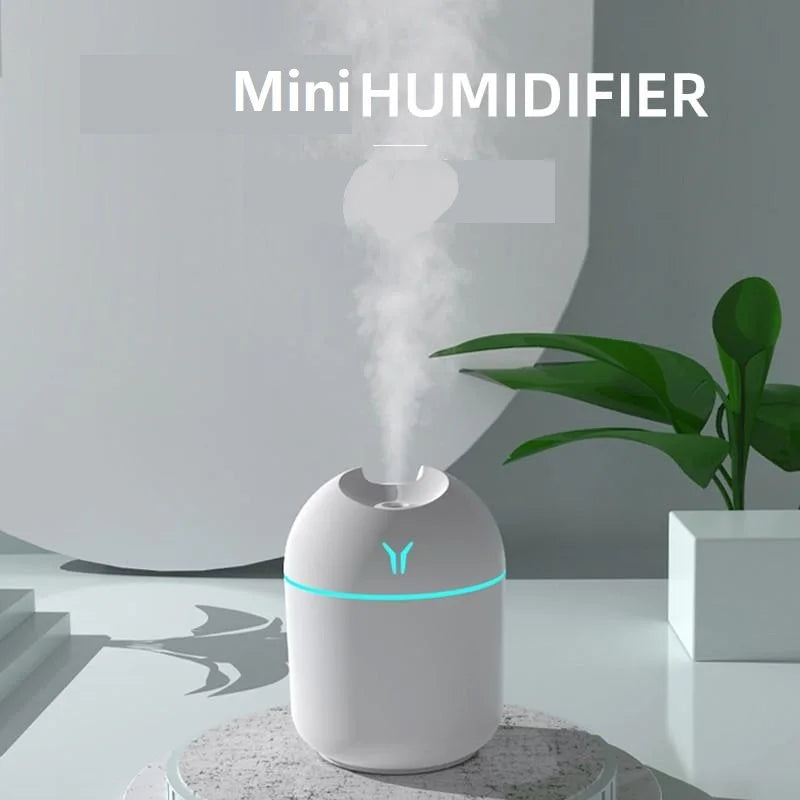250ML USB Mini Air Humidifier & Essential Oil Diffuser - Quiet Mist Maker with LED Colour Light