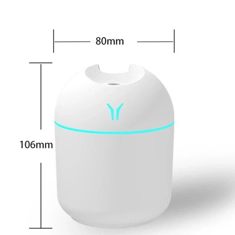 250ML USB Mini Air Humidifier & Essential Oil Diffuser - Quiet Mist Maker with LED Colour Light