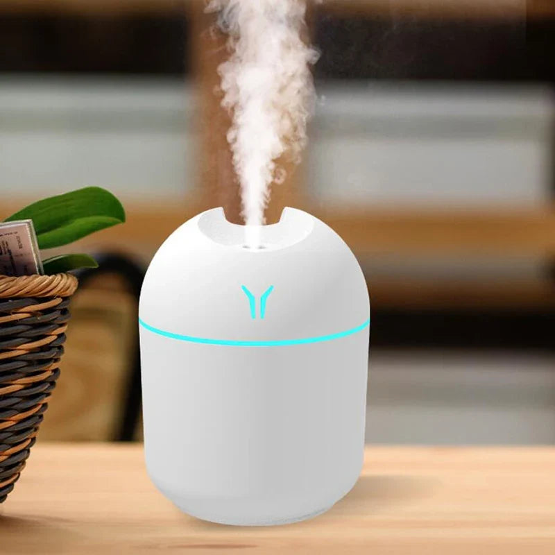 250ML USB Mini Air Humidifier & Essential Oil Diffuser - Quiet Mist Maker with LED Colour Light