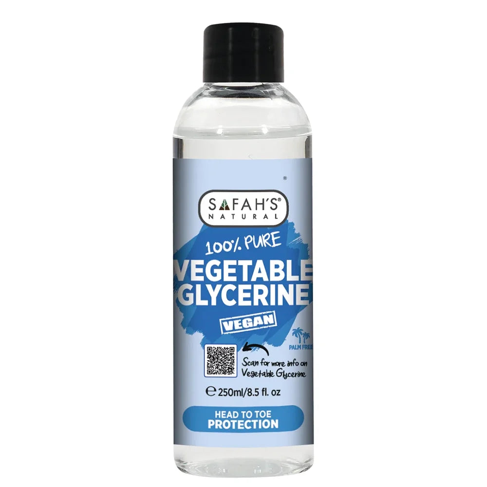 Safah's Natural 100% Pure Vegetable Glycerine | Intense Hydration for Dry Skin & Hair | 250 ml/8.45 oz