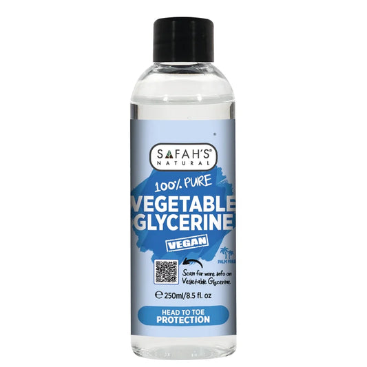 Safah's Natural 100% Pure Vegetable Glycerine | Intense Hydration for Dry Skin & Hair | 250 ml/8.45 oz