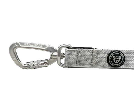 BTactical™ Extra-Strong Nylon Carabiner Clip Dog Lead | Misty Grey