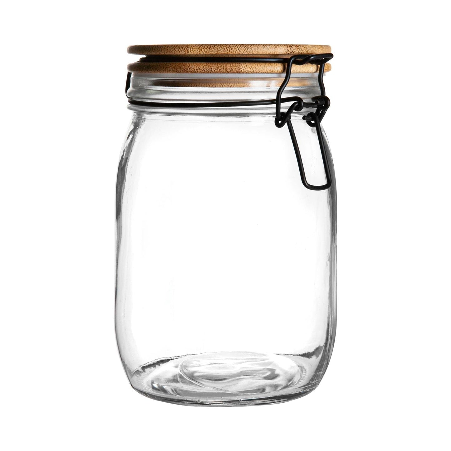 1L Air tight Glass Storage Jar with Wooden Clip Lid