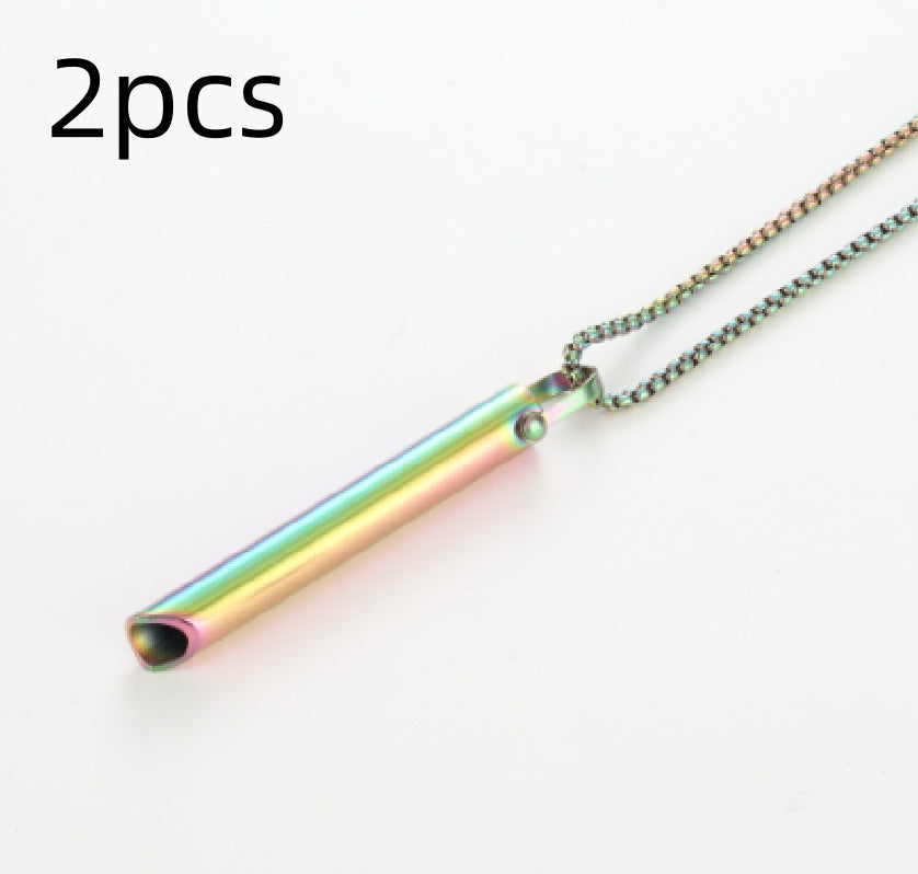 Adjustable Breathing Relieve Pressure Ornament Stainless Steel Decompression Necklace