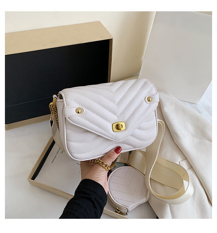 Small Fragrance Style Popular High-End Sense Chain Messenger Bag