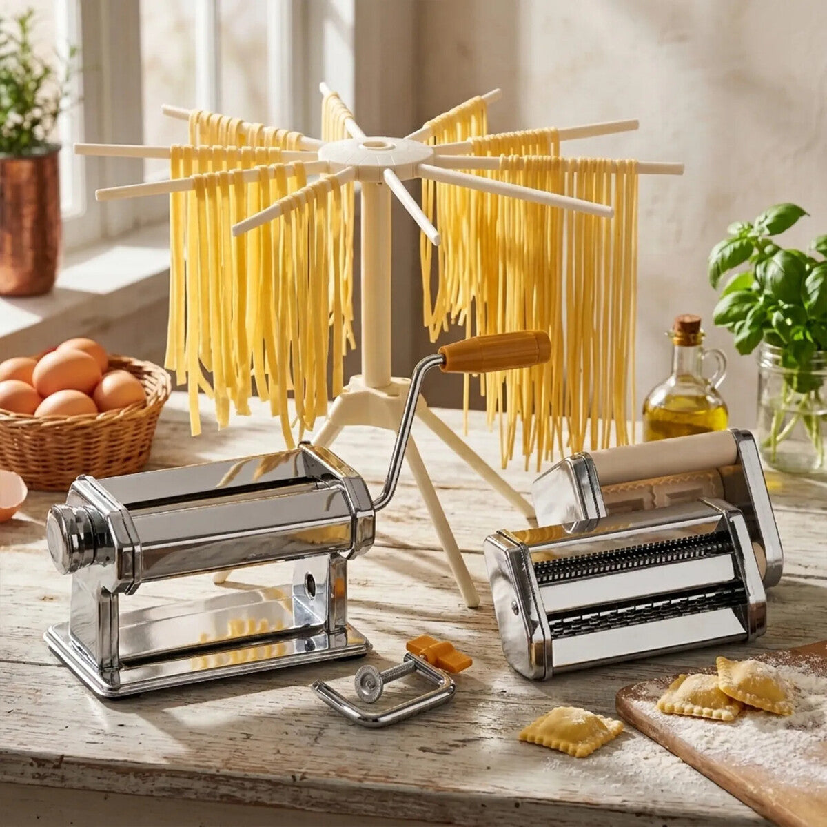 Chrome Multi Pasta Maker and Dryer Set | From Scratch
