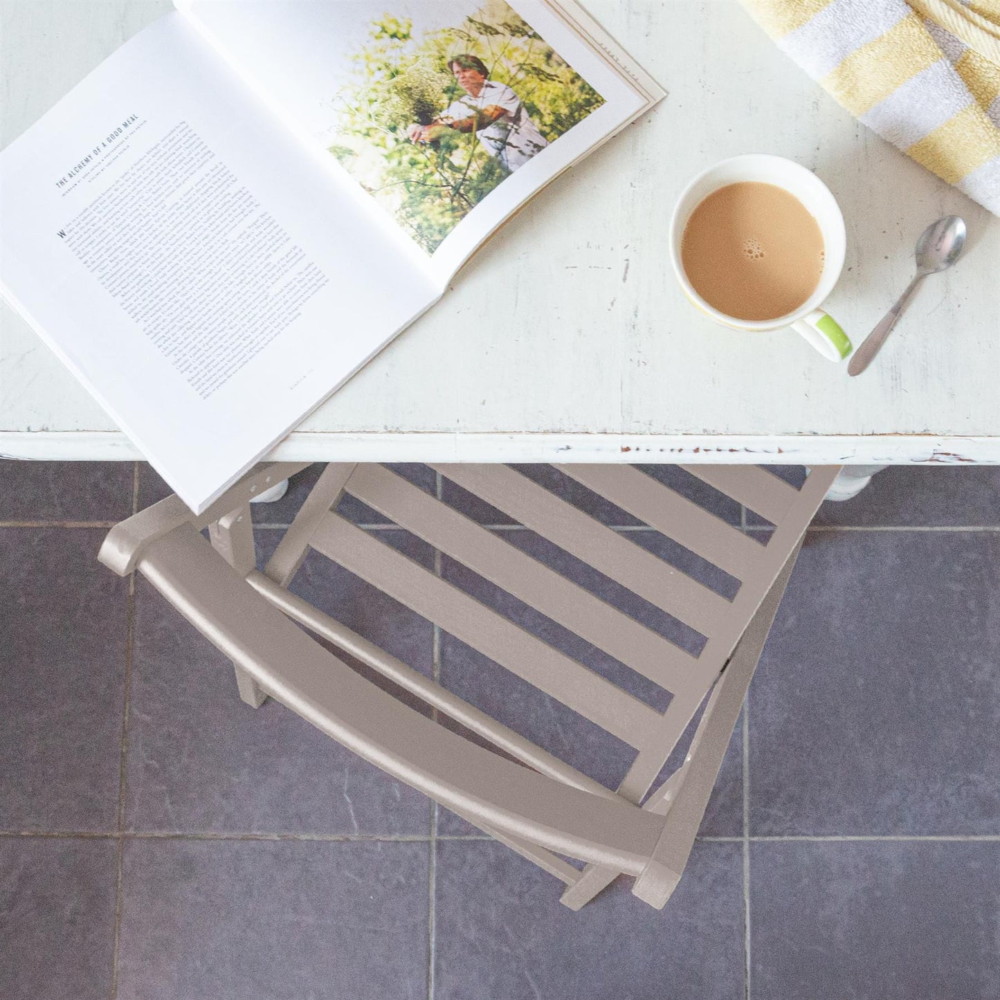 Dove Grey Beech Wood Folding Chair