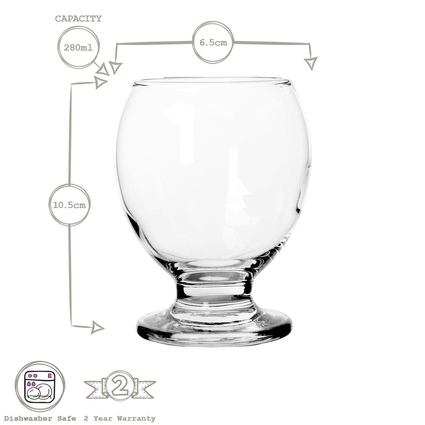 280ml Nectar Glass Tumblers - Pack of 6