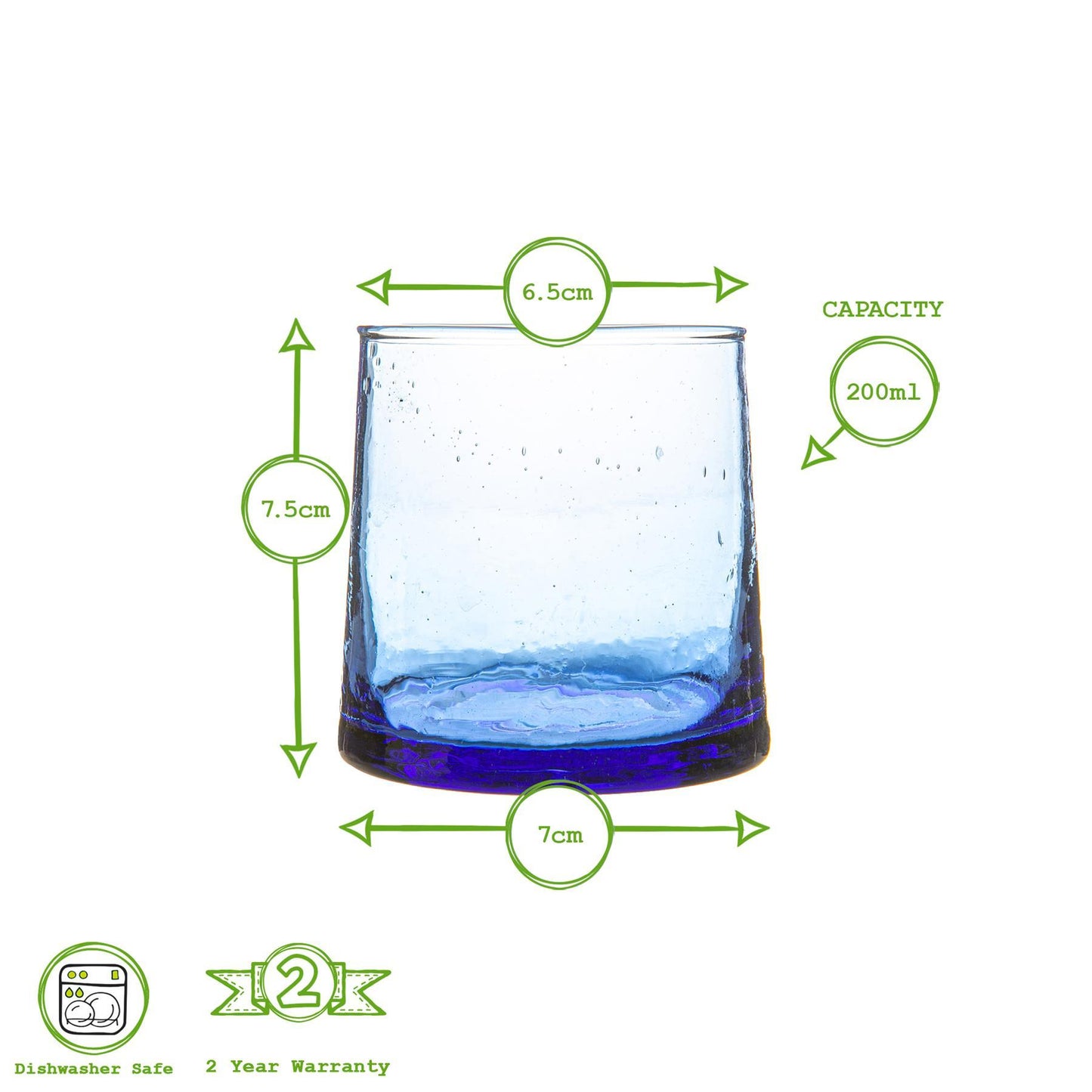 Recycled Glass Tea Light Holders - Pack of Three
