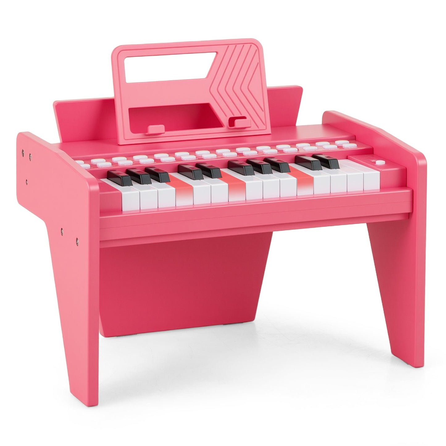 25 Lighted Keys Kids Piano Keyboard Mini Digital Piano Wooden Toy-Black