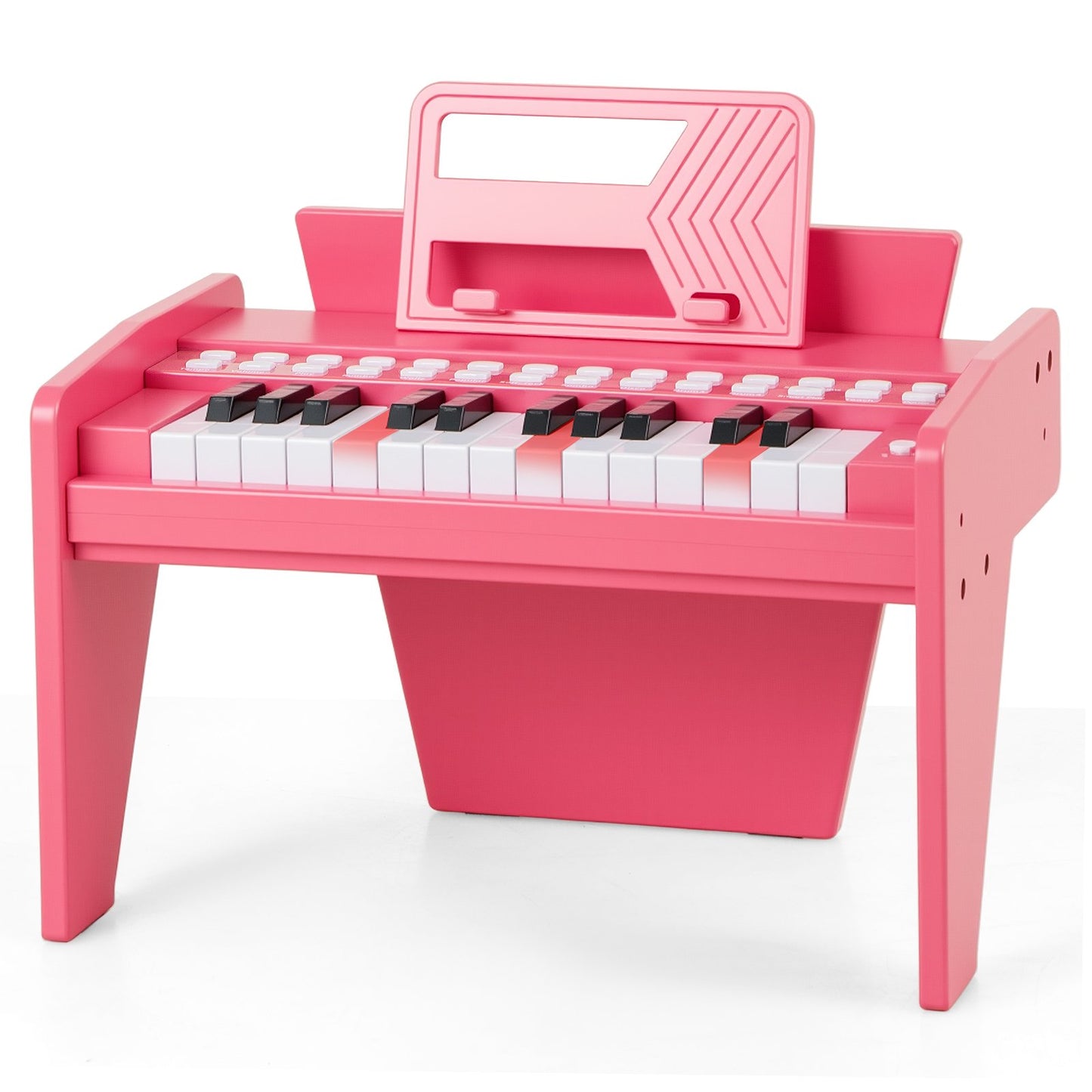 25 Lighted Keys Kids Piano Keyboard Mini Digital Piano Wooden Toy-Black