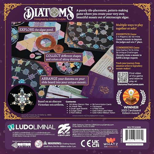 Diatoms Board Game by 25th Century Games – Artistic Tile-Placement Mosaic for 1–4 Players | Mensa Select