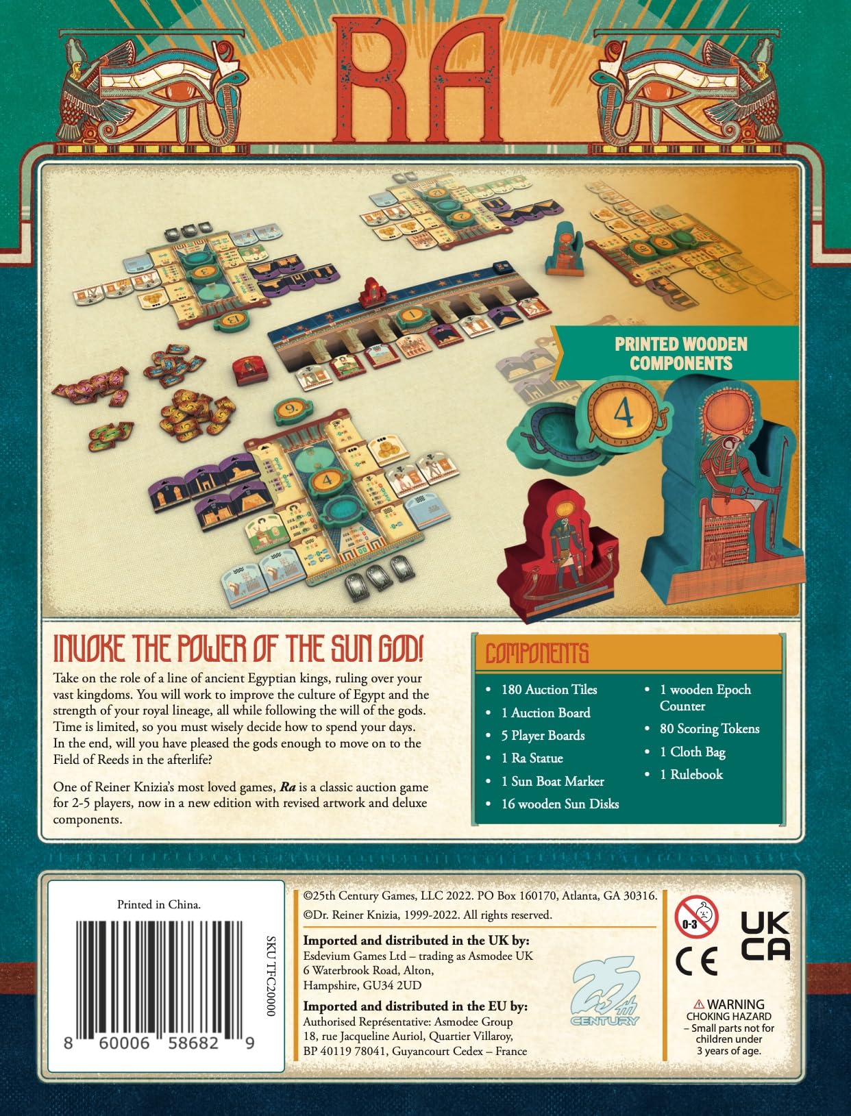 RA Deluxe Edition by 25th Century Games | Ancient Egypt Auction & Set Collection (2–5 Players)