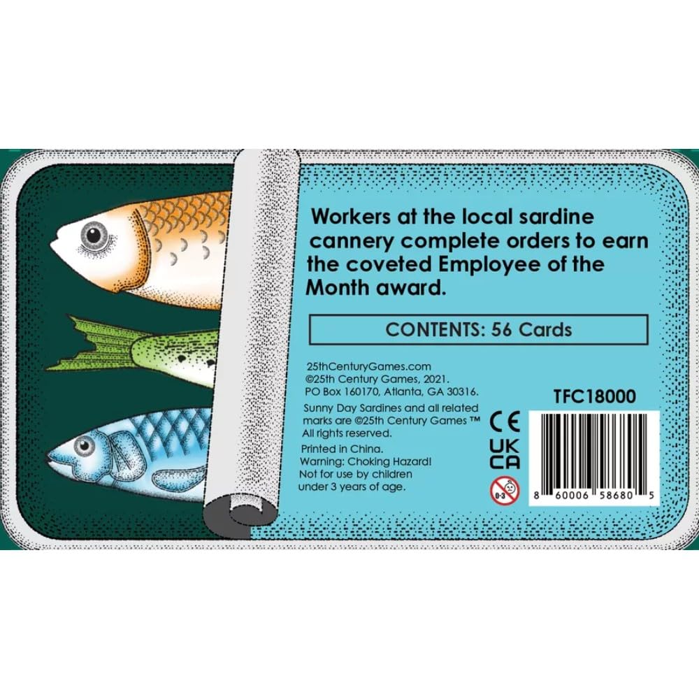 Sunny Day Sardines by 25th Century Games – Travel-Friendly Family Card Game