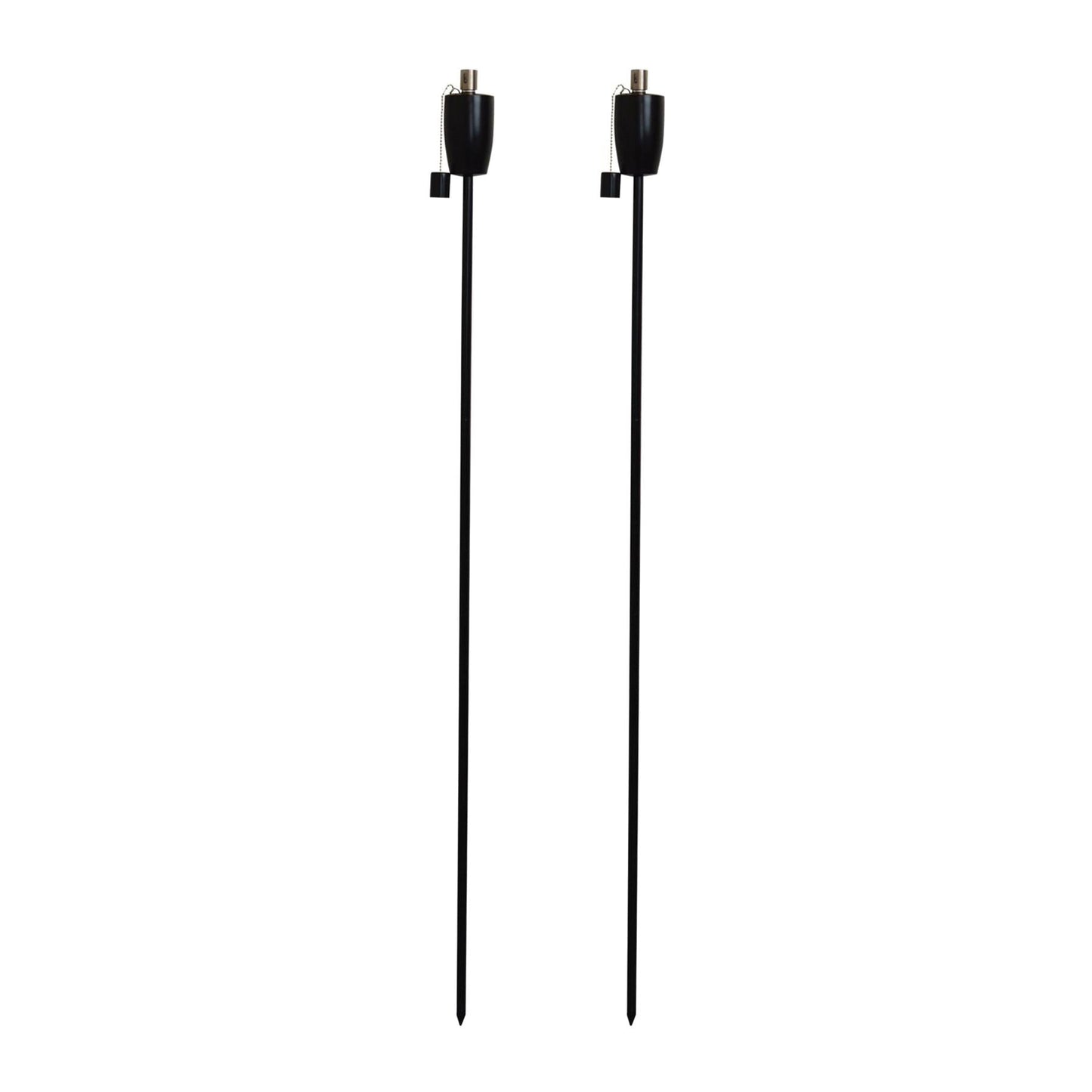 1.46m Metal Barrel Garden Fire Torches - Pack of 2