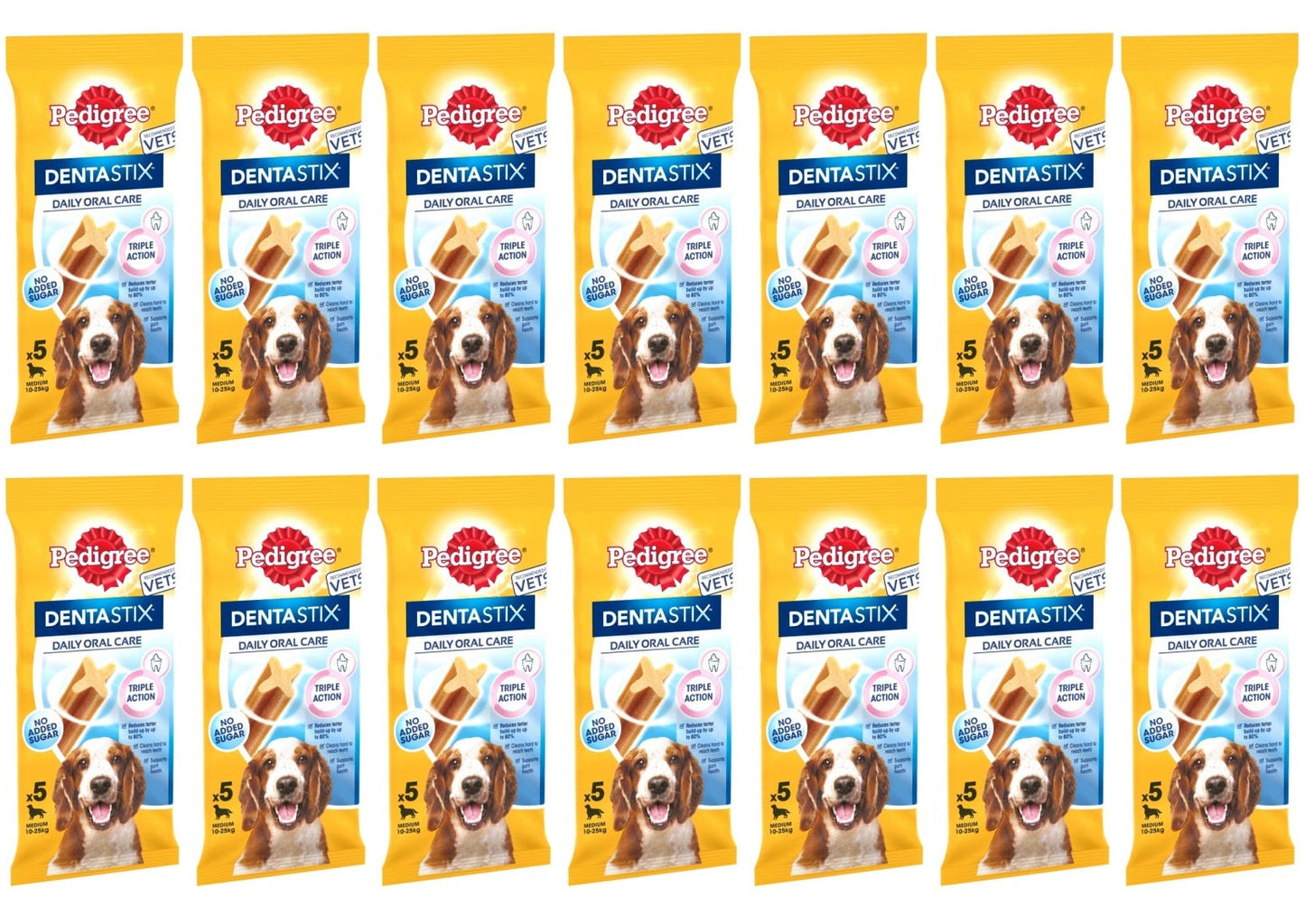 14 x Pedigree Dentastix Daily Oral Care Medium 10-25Kg 5 Sticks 128G