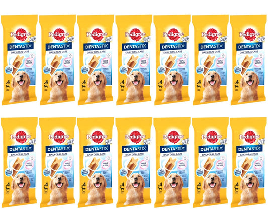 14 x Pedigree Dentastix Daily Oral Care Large 25Kg+ 4 Sticks 154G
