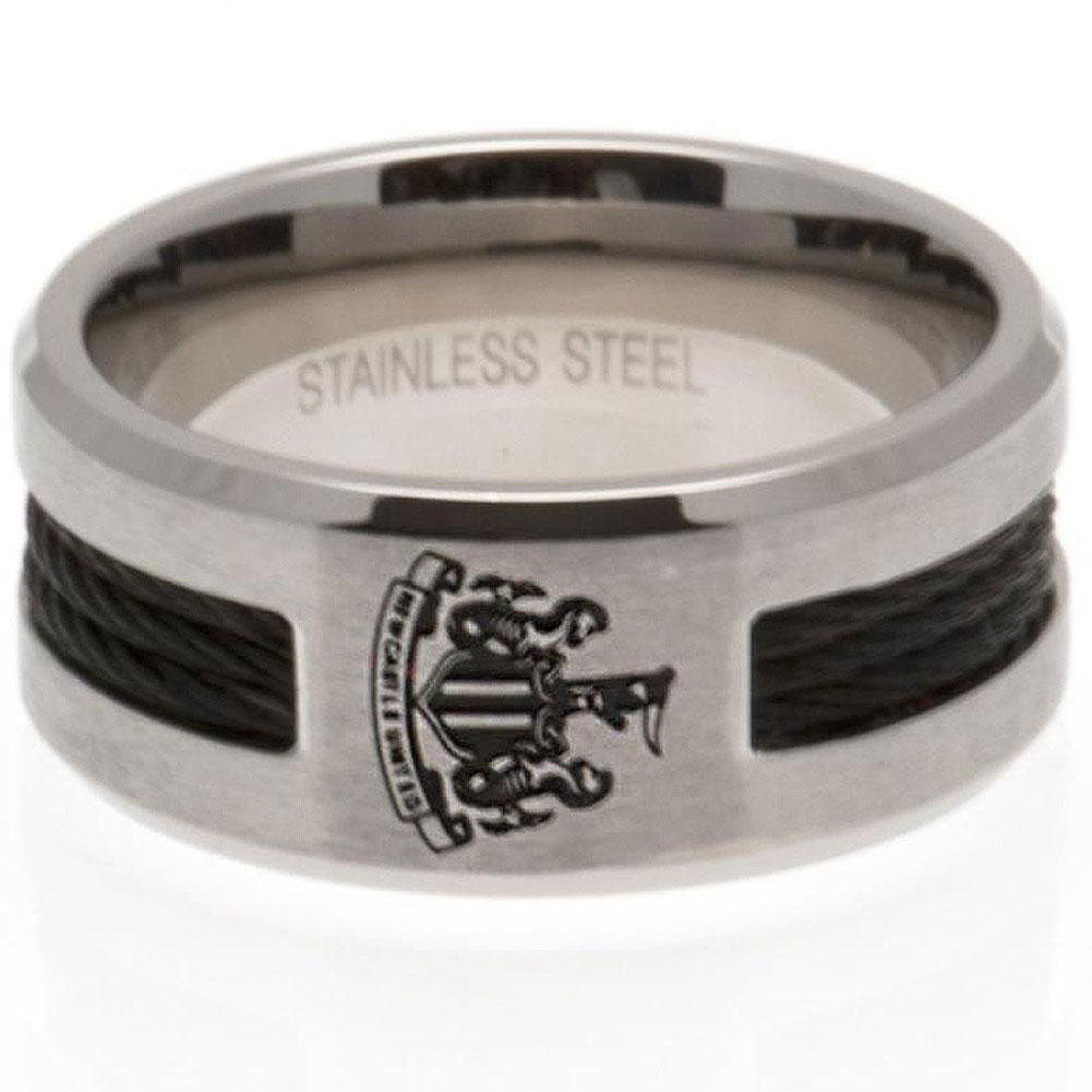 Newcastle United FC Large Black Inlay Ring