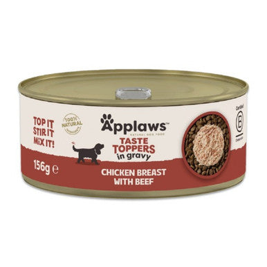 Applaws Taste Toppers Chicken Breast with Beef in Gravy 156g
