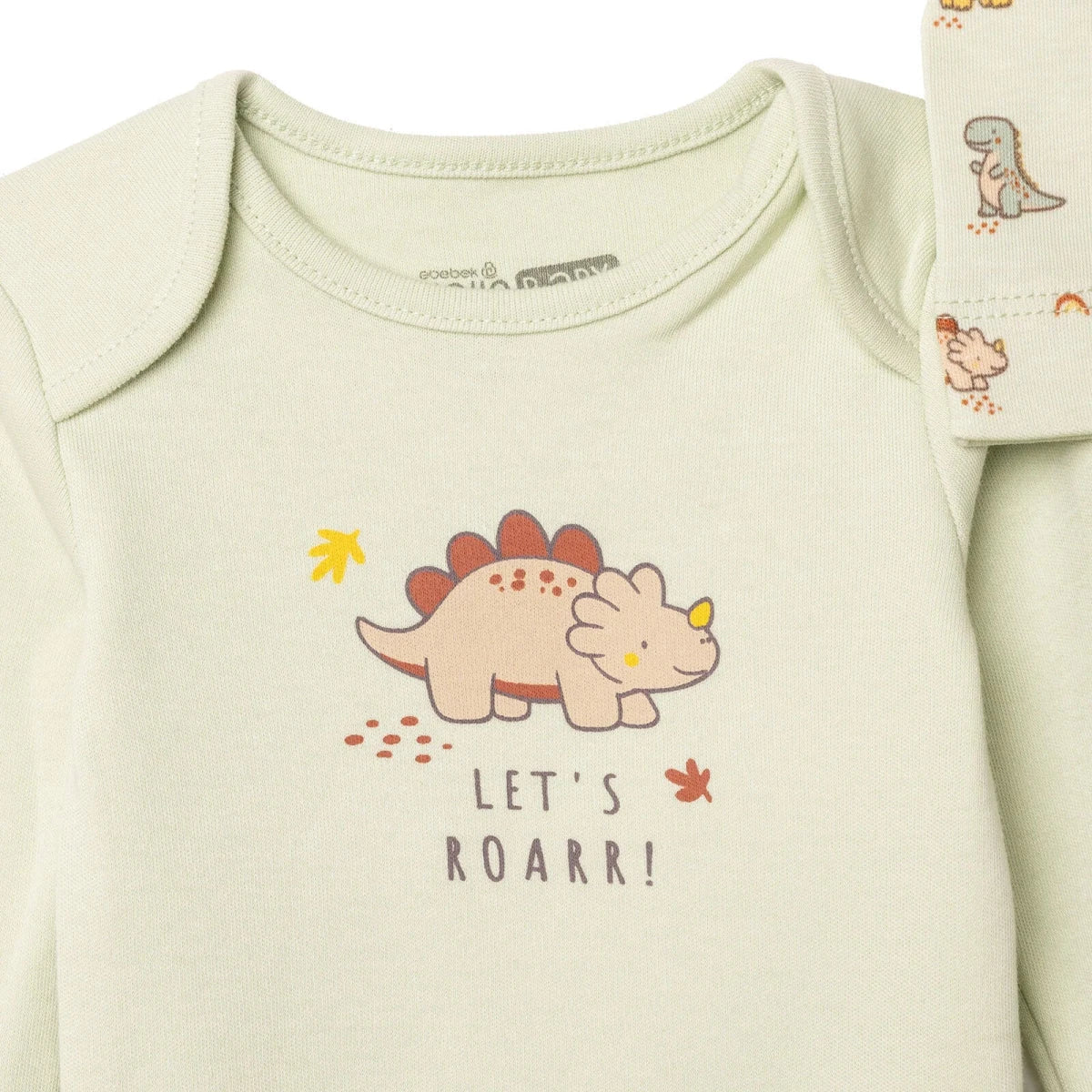 HelloBaby Dinosaur Print Baby Bodysuit, Hat & Bottoms Set (Newborn to 6-9 Months)