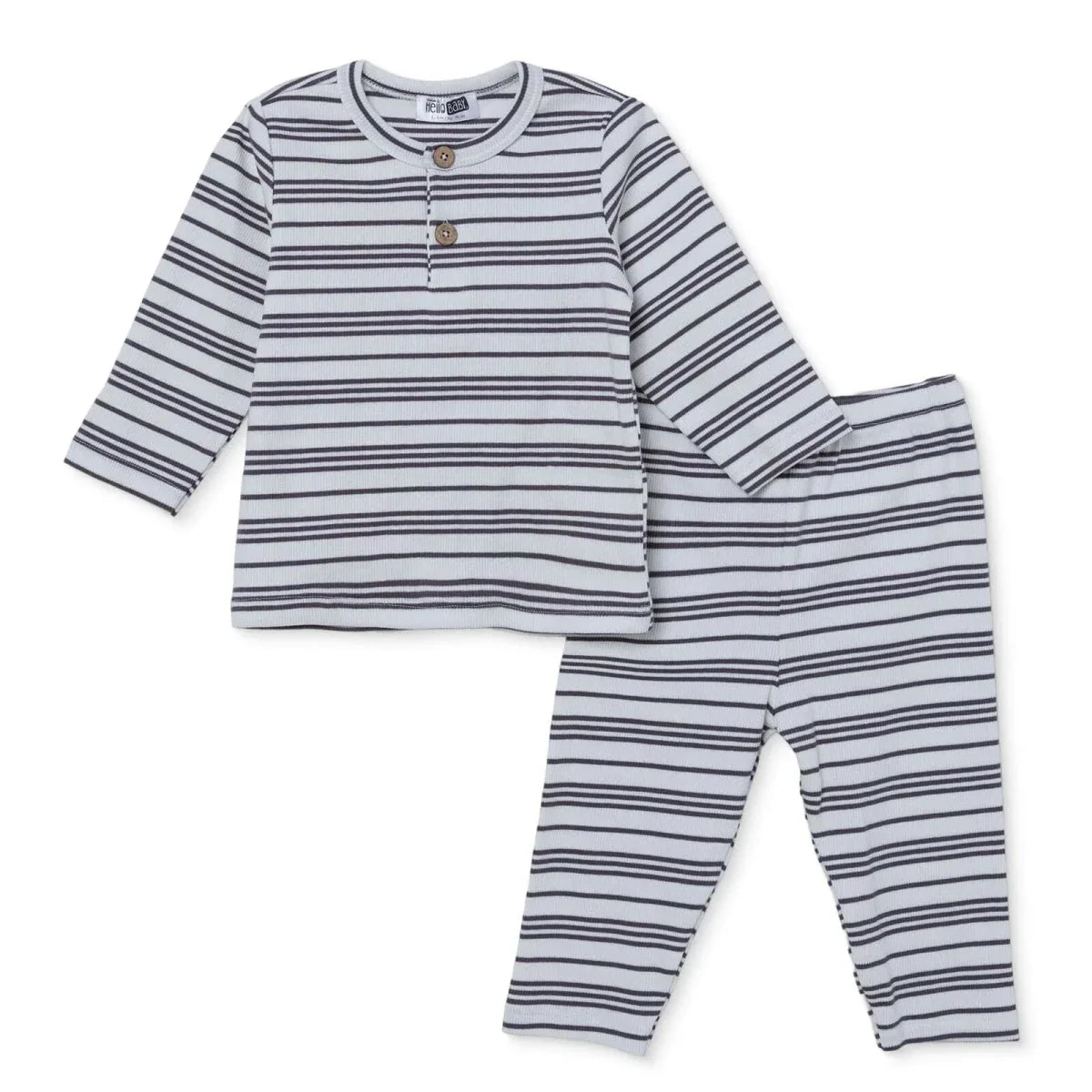 HelloBaby Striped Baby Sweatshirt & Leggings Set (1-3 Months to 12 Months)