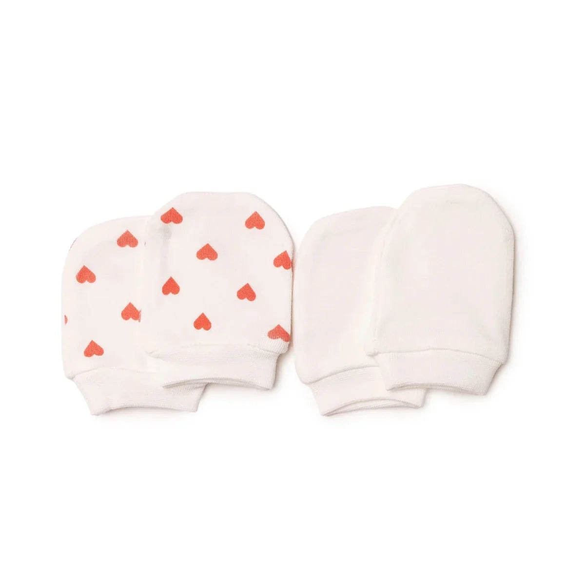HelloBaby Heart Print Baby Scratch Mitts (Newborn)