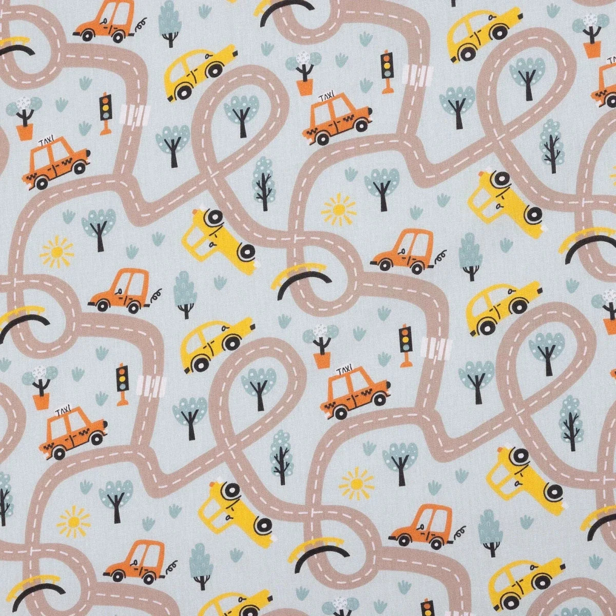 Little Dreams Vehicle Print Cot Bed Sheet Set with Pillowcase (70 x 140 cm)