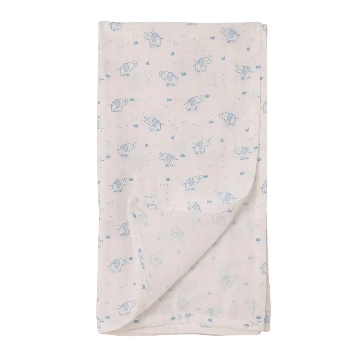 Little Dreams Elephant Print Muslin Baby Blanket (100 x 110 cm)