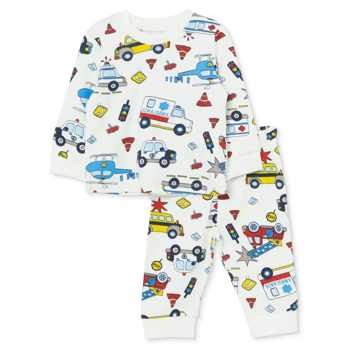 HelloBaby Vehicle Print Interlock Baby Pyjama Set (3-6 Months to 3-4 Years)