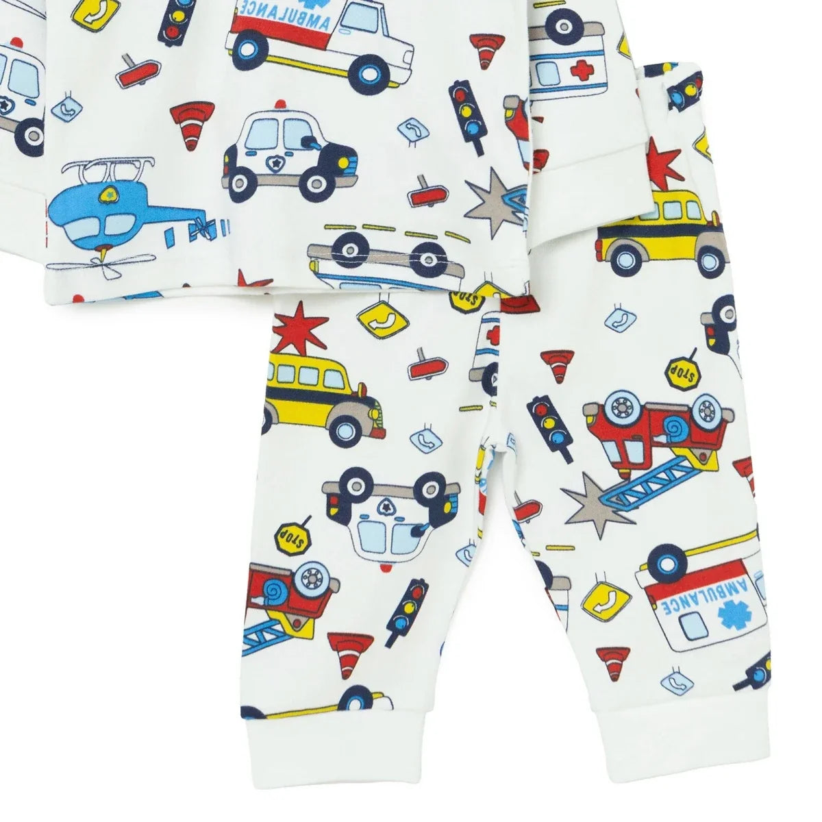 HelloBaby Vehicle Print Interlock Baby Pyjama Set (3-6 Months to 3-4 Years)
