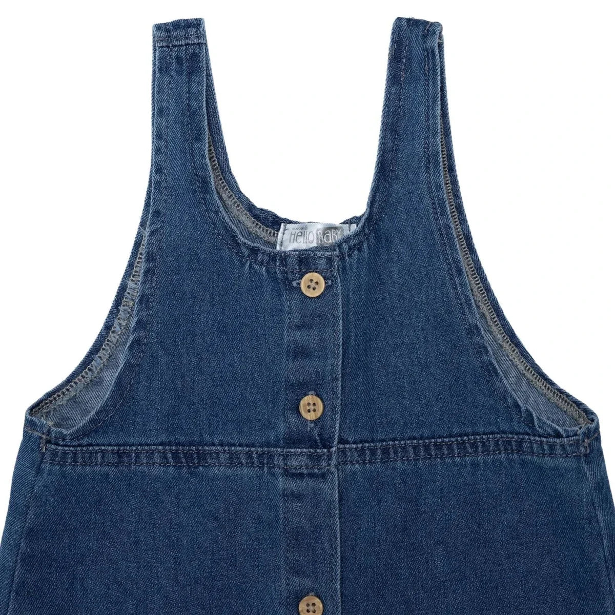 HelloBaby Girls Dress Strawberry Print Snap Fastening Berry Belle Crew Neck Short Length Short Sleev - Indigo
