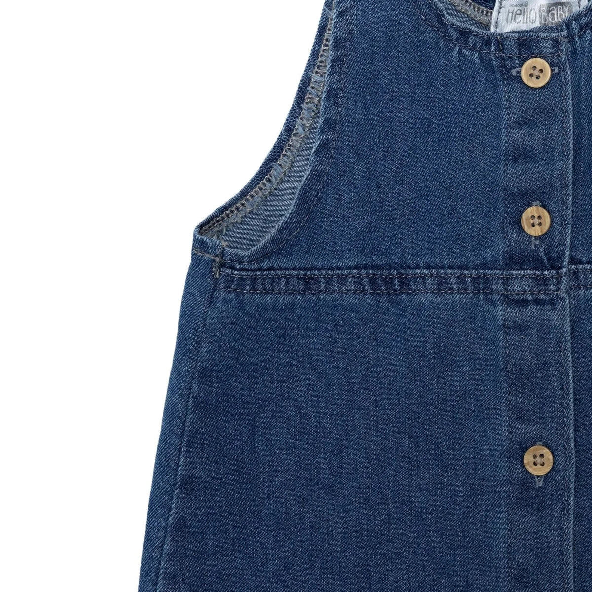 HelloBaby Girls Dress Strawberry Print Snap Fastening Berry Belle Crew Neck Short Length Short Sleev - Indigo