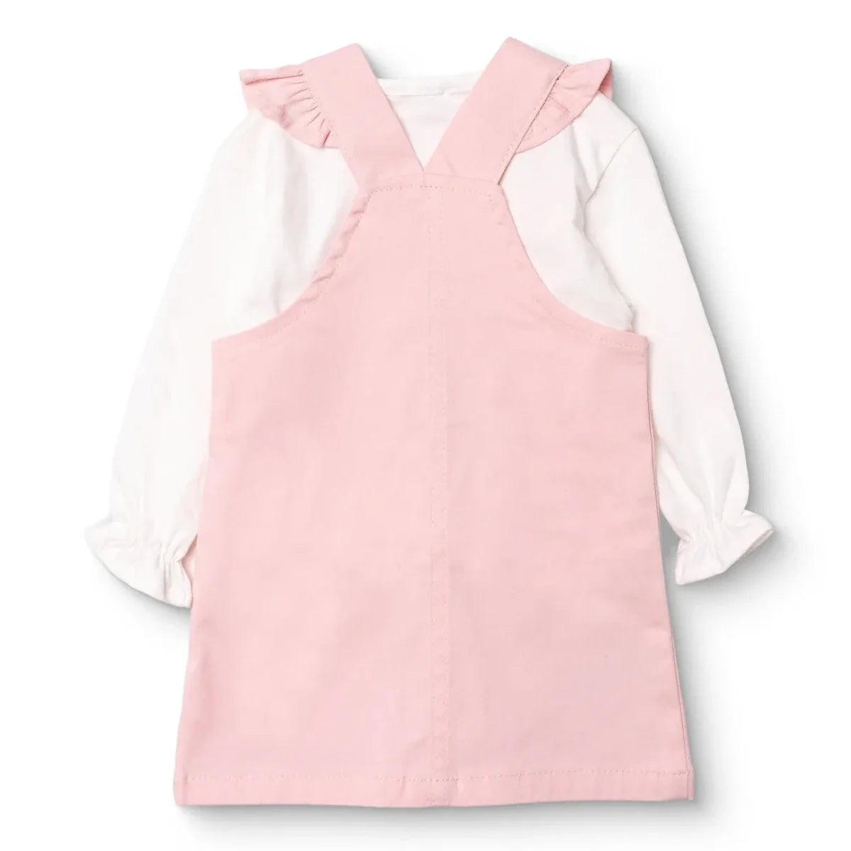 HelloBaby Girls Dungarees & T-shirt Polka Dot Print Buttoned Pastel Dreams Crew Neck Long Sleeve - Pink