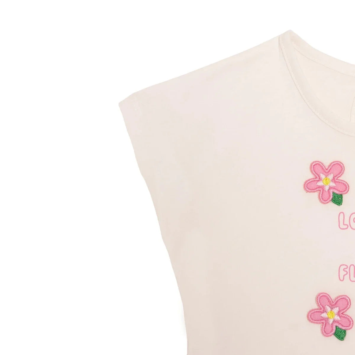 HelloBaby Girls T-shirt & Shorts Set Floral Print Ditsy Flower Crew Neck Short Length Short Sleeve - Ecru