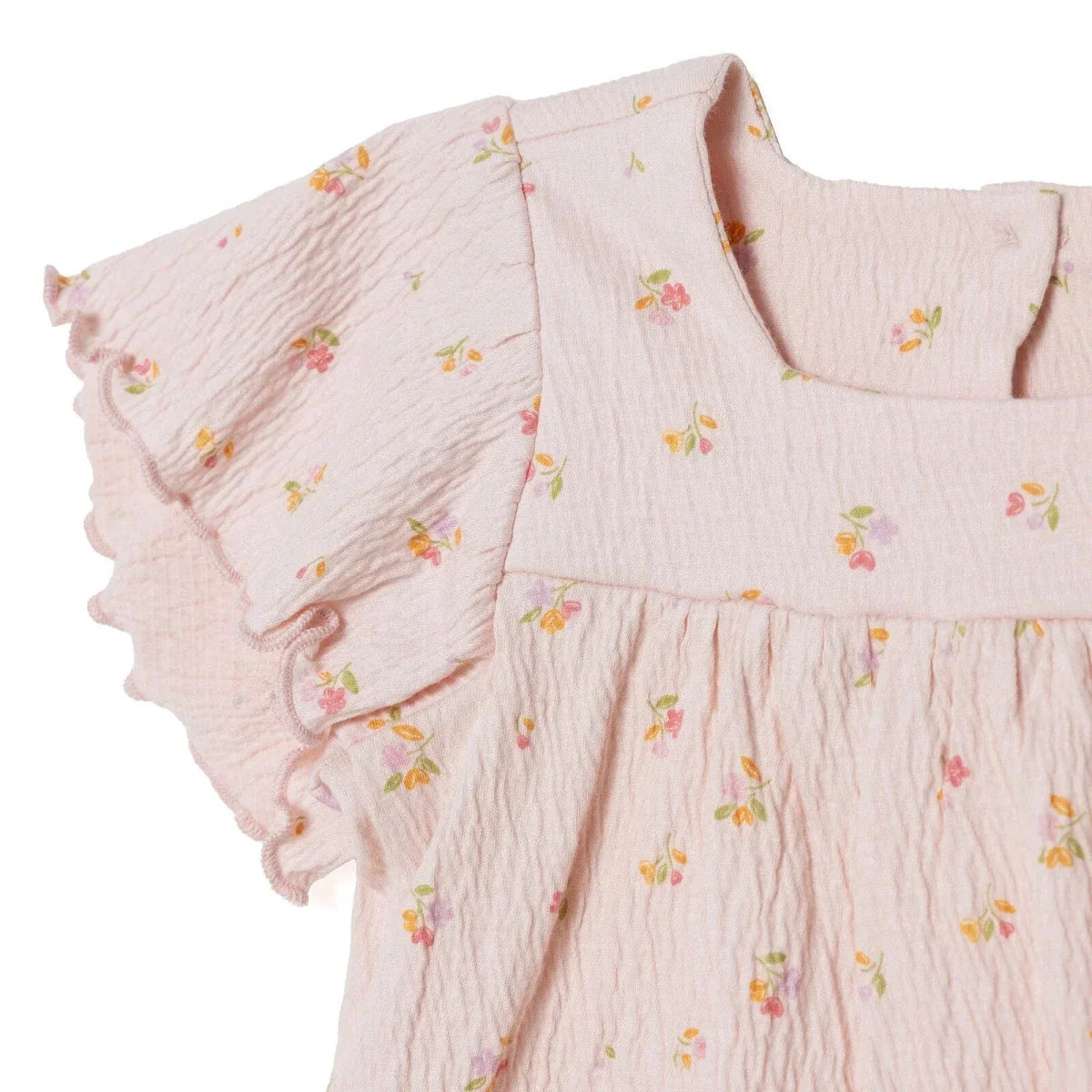 HelloBaby Girls Blouse & Shorts Set Pastel Dreams Crew Neck Full Length Short Sleeve - Pink Printed