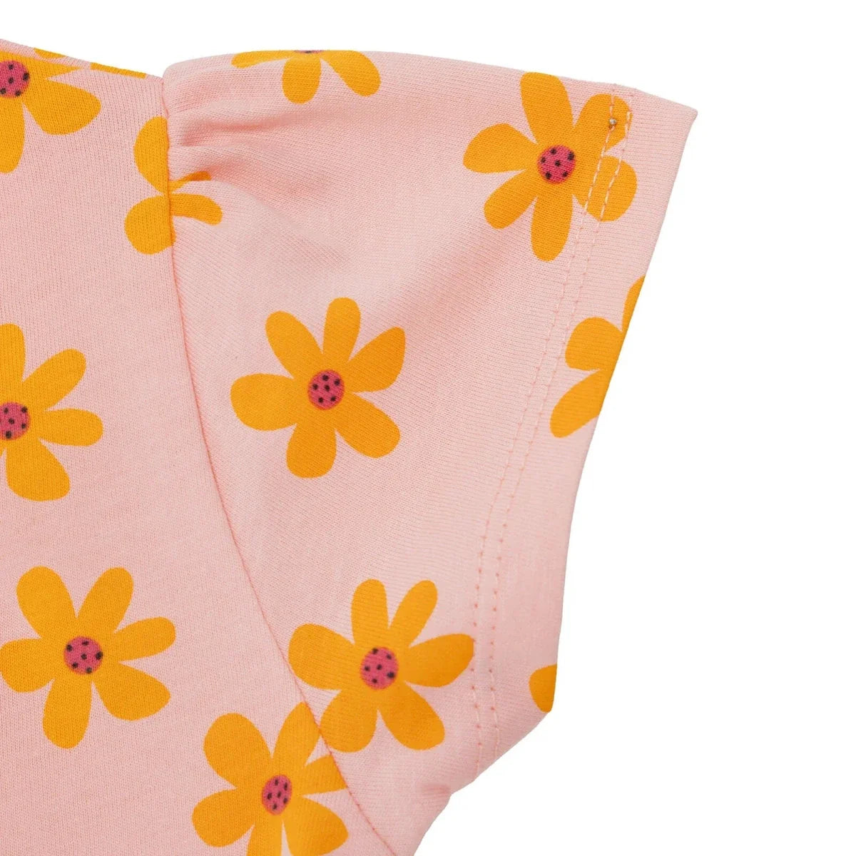 HelloBaby Girls T-shirt Floral Print Crew Neck Short Sleeve - Salmon
