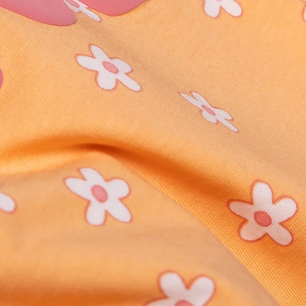 HelloBaby Girls T-shirt Floral Print Crew Neck Short Sleeve - Salmon