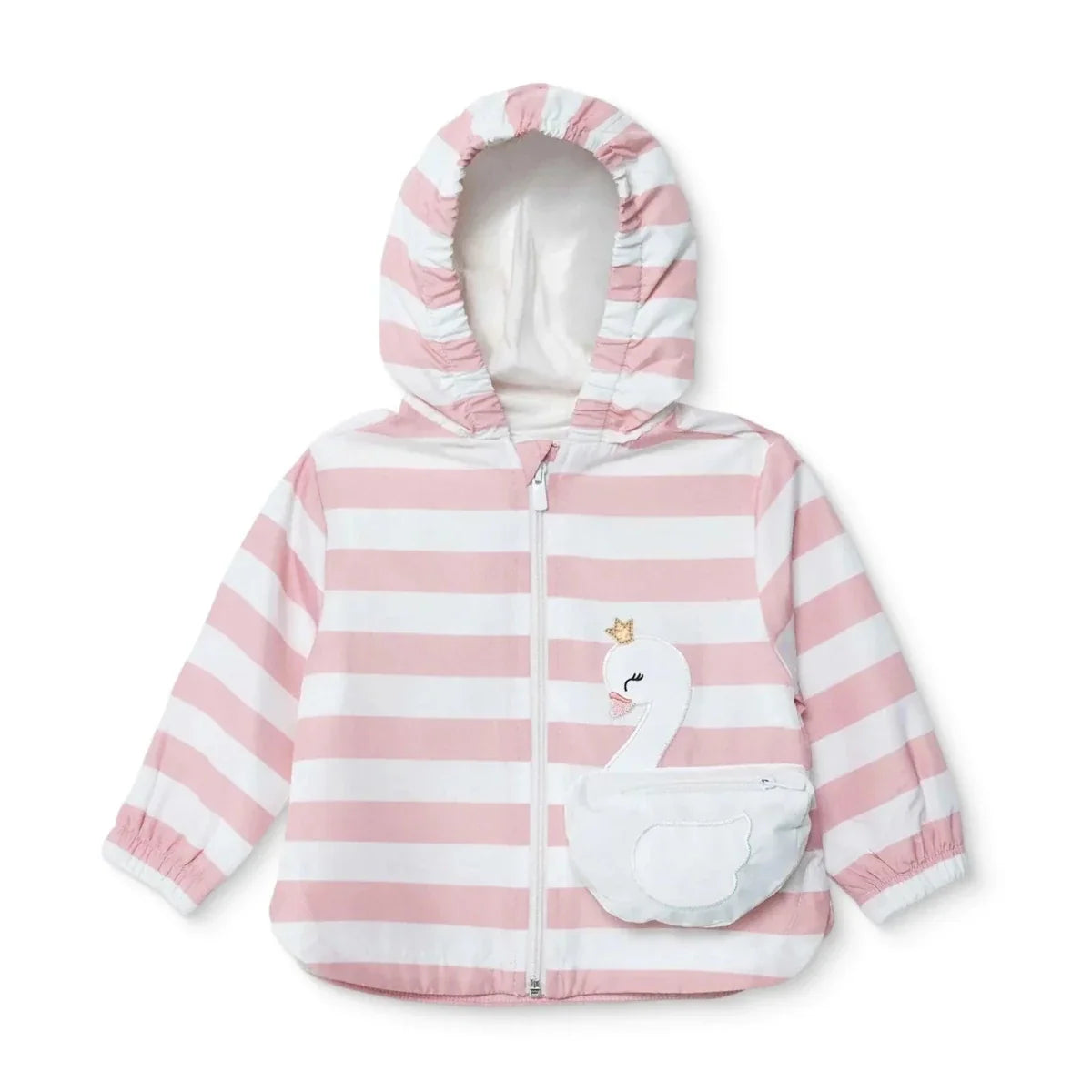 Midimod Girls Raincoat Animal Print Hooded Long Sleeve - Pink Printed