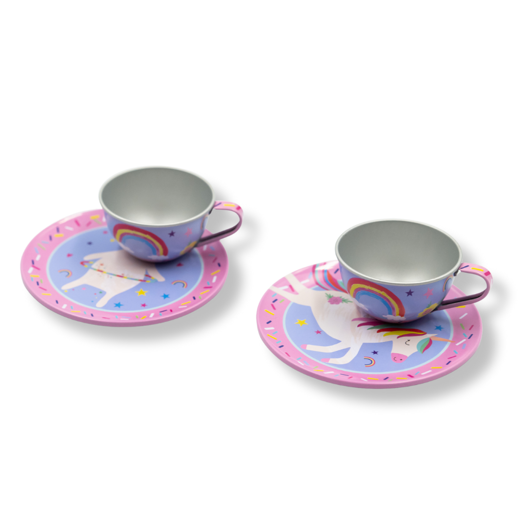 Tin Tea Set 7 Piece - Rainbow Fairy