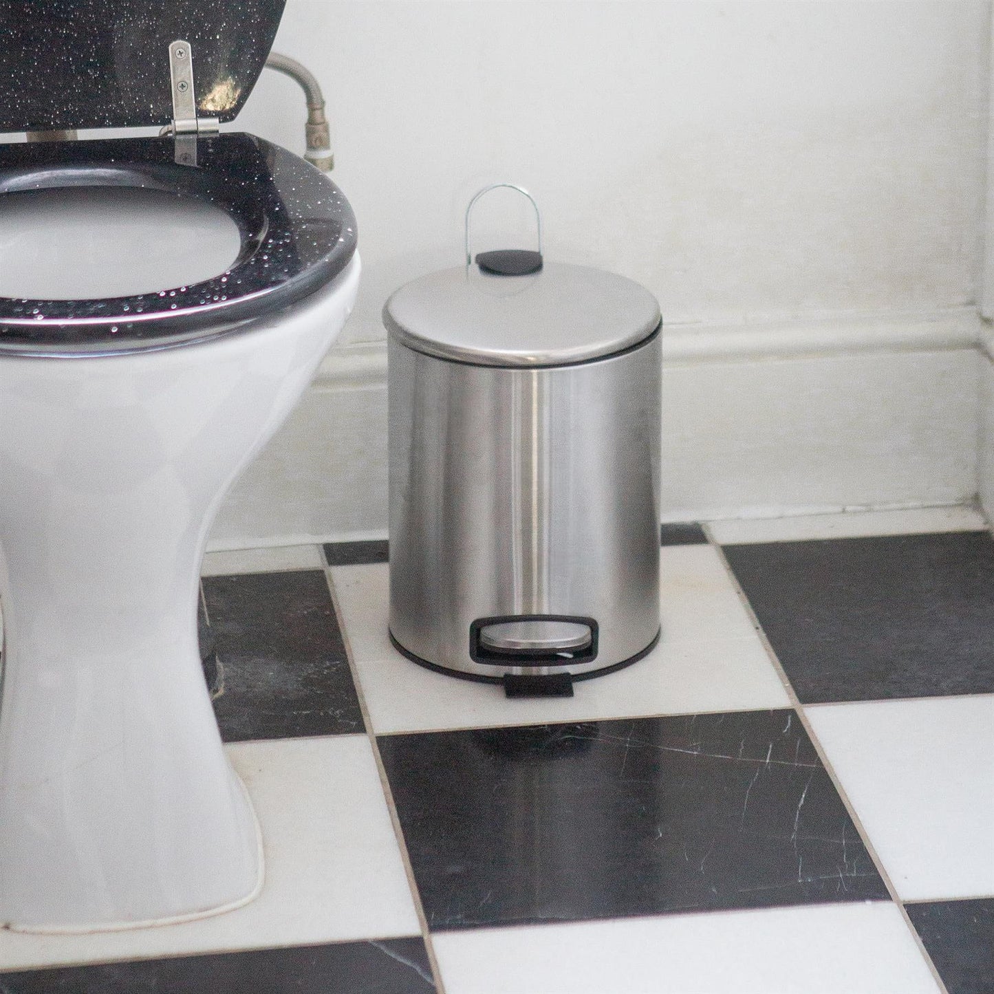 5L Round Brushed Stainless Steel Pedal Bin