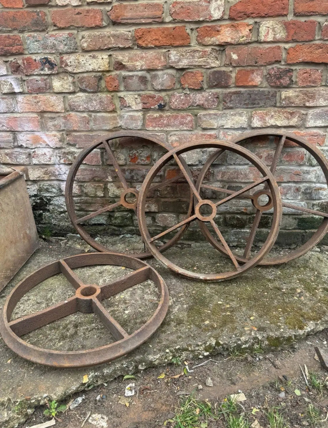 Large Cambridge Roller Wheels / Antique Salvage / Shepherds Hut Wheels Set Of 4