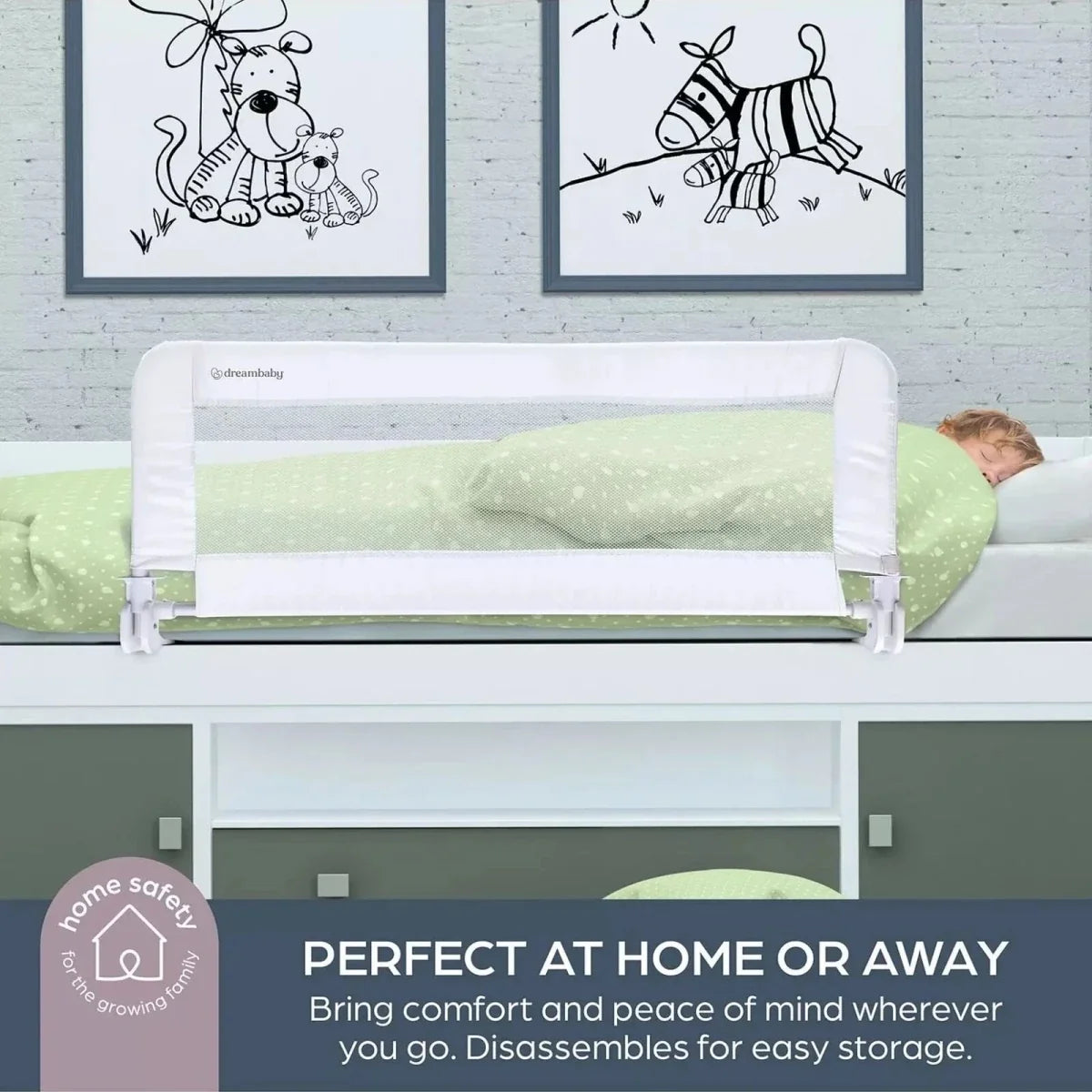 Dreambaby Prague Bedrail 110cm Wide x 45.5cm High - White