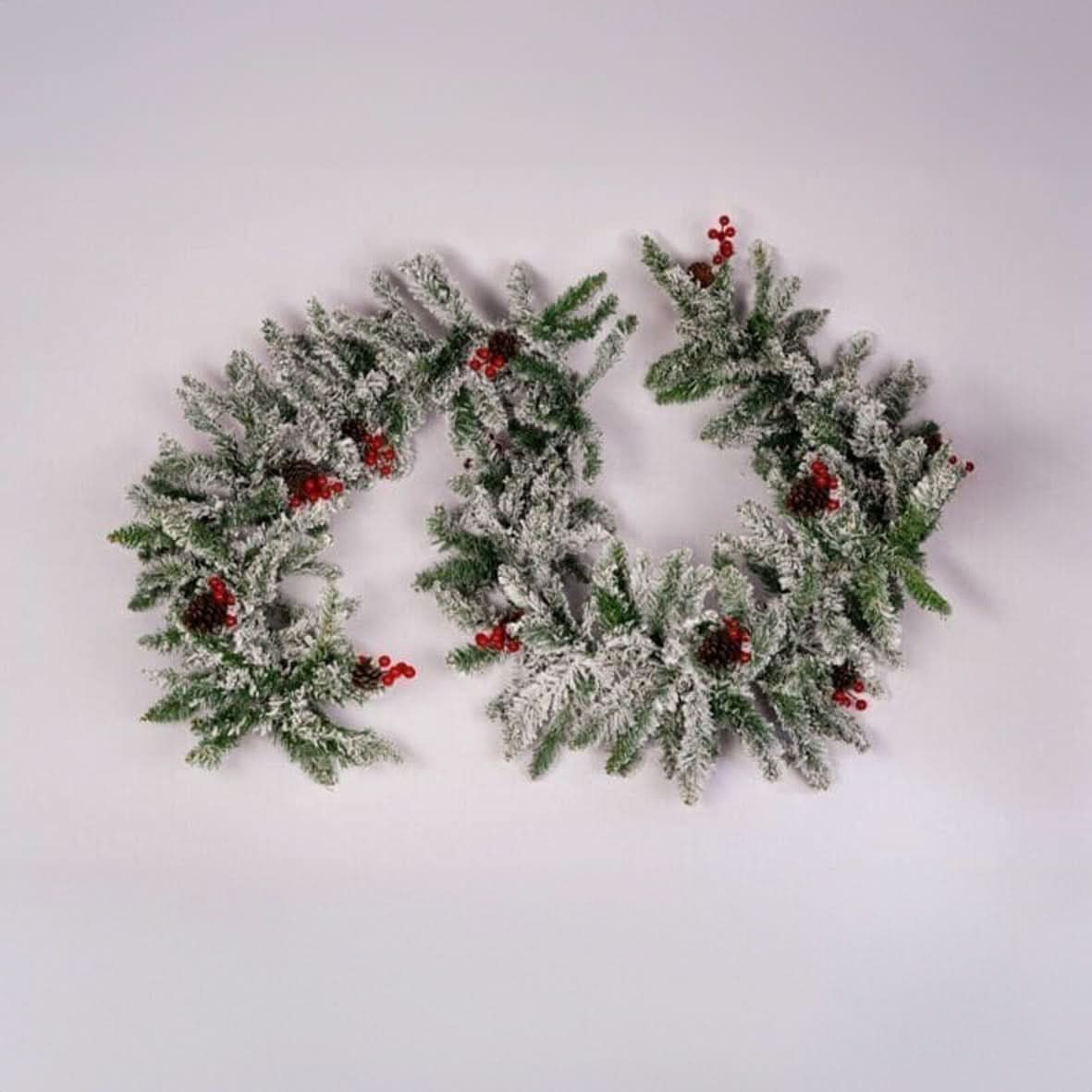 9FT Artificial Snow Dusted Christmas Garland