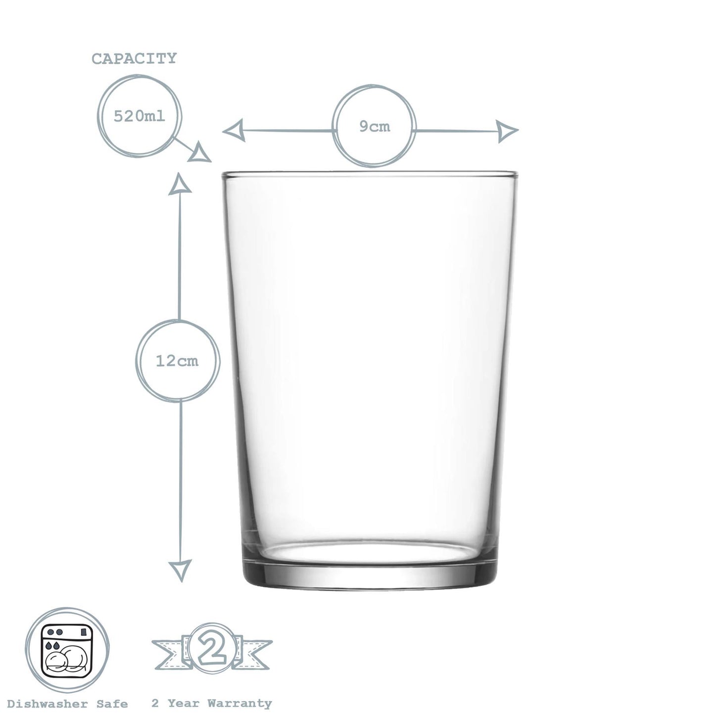 520ml Bodega Highball Glasses - Pack of Six