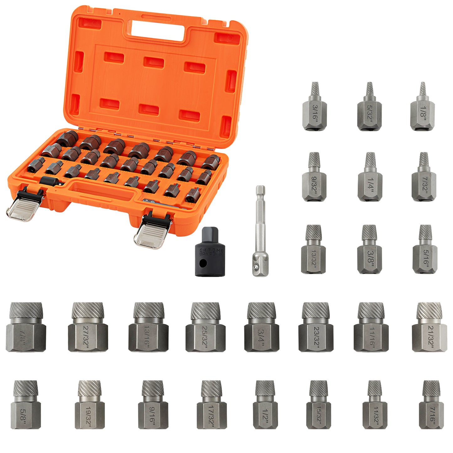 27 Pieces Screw Extractor Set with 3/8 Inches Drive-Blue